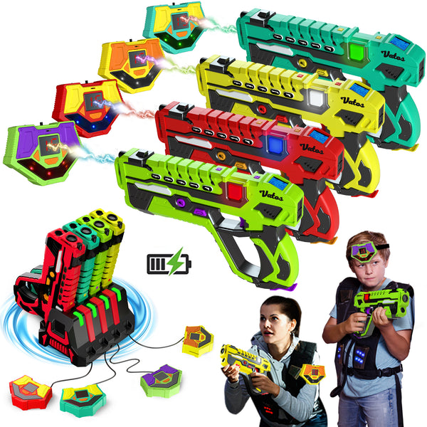 Vatos Rechargeable Laser Tag Guns Set with Receivers 2.4GHz Data SYNC Display Laser Game