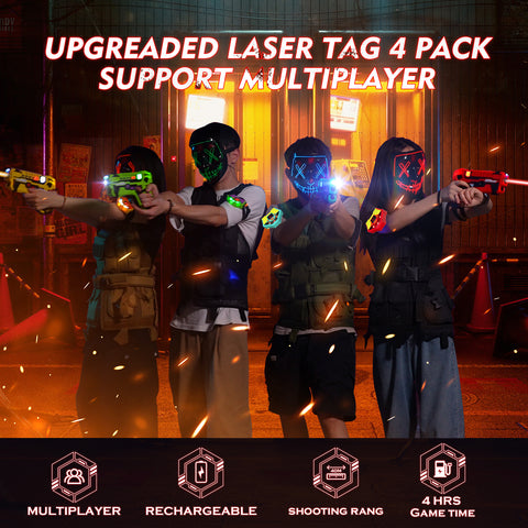 Vatos Rechargeable Laser Tag Guns Set with Receivers 2.4GHz Data SYNC Display Laser Game