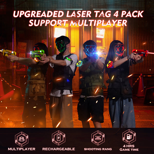 Vatos Rechargeable Laser Tag Guns Set with Receivers 2.4GHz Data SYNC Display Laser Game