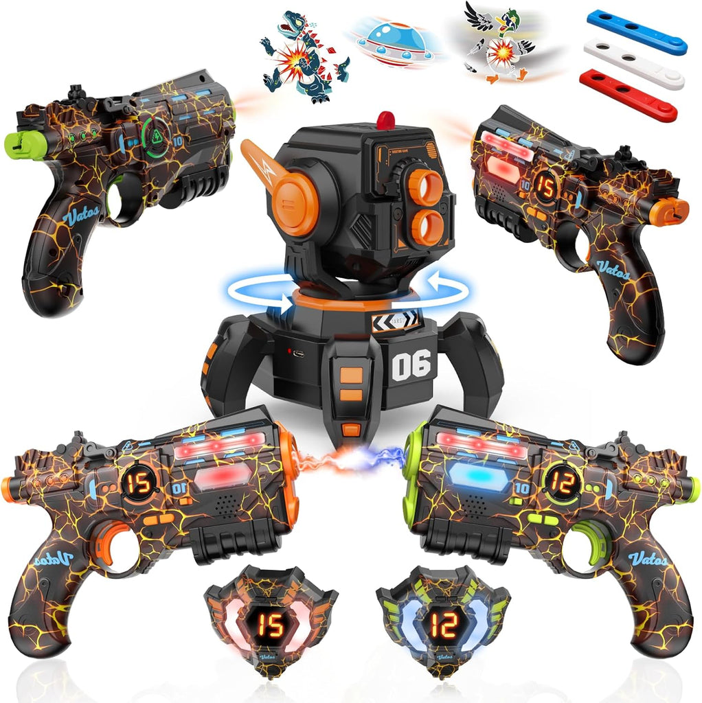 Rechargeable Infrared Laser Tag Set with Projector, 2 Players Toy Gun of Projector with Digital LED Score Display, 2.4GHz Real-time Data SYNC, Perfect Family Activity Toy for Kids,Teens,Adults