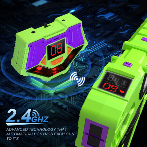 Vatos Rechargeable Laser Tag Guns Set with Receivers 2.4GHz Data SYNC Display Laser Game