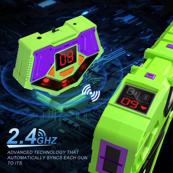 Vatos Rechargeable Laser Tag Guns Set with Receivers 2.4GHz Data SYNC Display Laser Game
