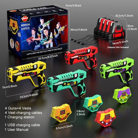 Vatos Rechargeable Laser Tag Guns Set with Receivers 2.4GHz Data SYNC Display Laser Game