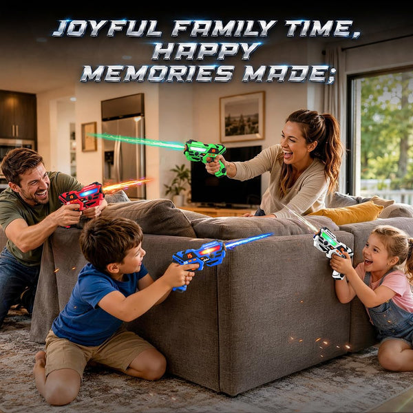 Rechargeable Kids Laser Tag Set of 4, Red & Blue & White & Green