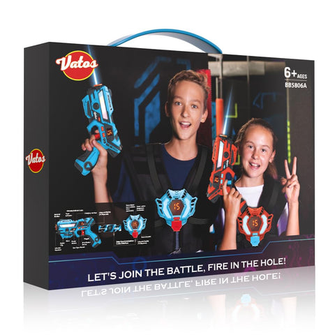 Laser Tag 360° Sensors Set of 2 Players, 2.4GHz Rechargeable Infrared Real-time Data Display Laser Tag Gun, Fun Family Group Activity Game Toy Guns for Kids Teenage Gifts Age 6+