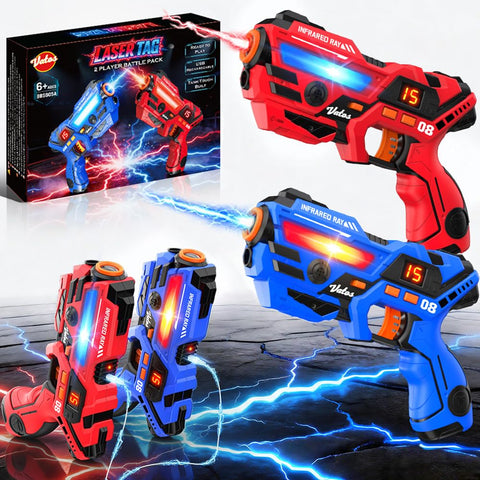 Rechargeable Kids Laser Tag Set of 4, Red & Blue & White & Green