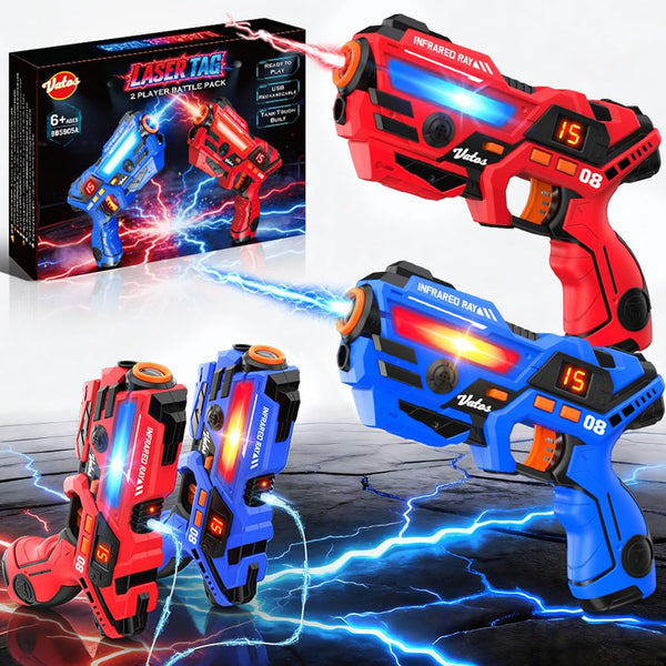 Rechargeable Kids Laser Tag Set of 4, Red & Blue & White & Green